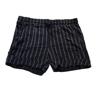 Royalty For Me Linen Striped Shorts Womens Casual Drawstring Pockets‎ 2XL
